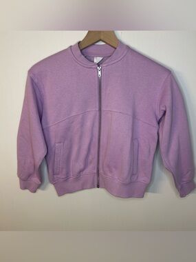 *NWT* Zara Girl’s Purple Zip Up Sweatshirt Bomber Jacket, Size 9